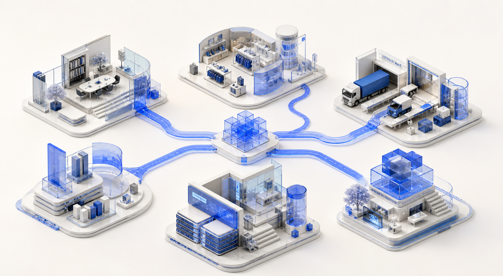 Connected custom business management system